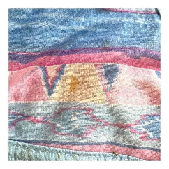 Ashley Ames Vintage Nightgown Southwest Robe Pastel Stripes & Short Sleeves SEE - Picture 5 of 8